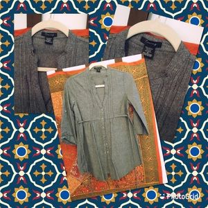 Black Gray Chambray Tunic